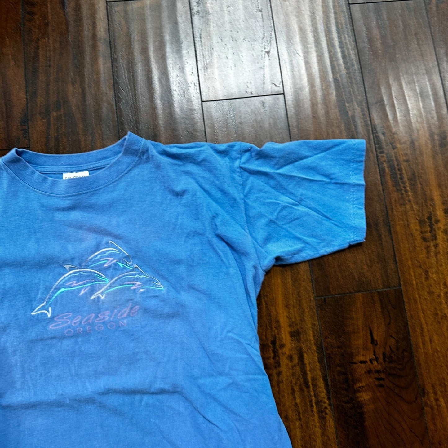 Sansegal Seaside Oregon VTG T Shirt Dolphins Ocean Whales Love Travel XL