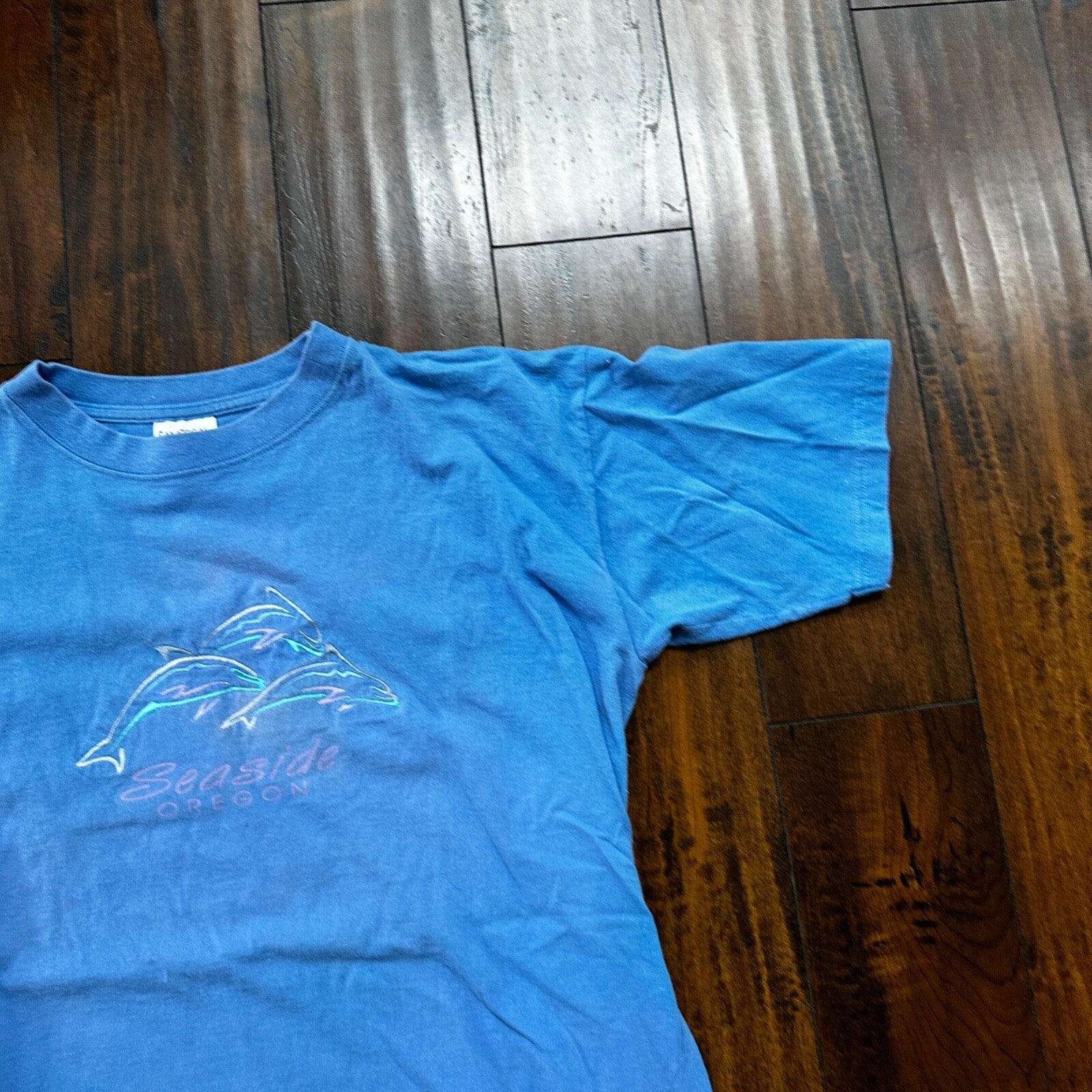 Sansegal Seaside Oregon VTG T Shirt Dolphins Ocean Whales Love Travel XL