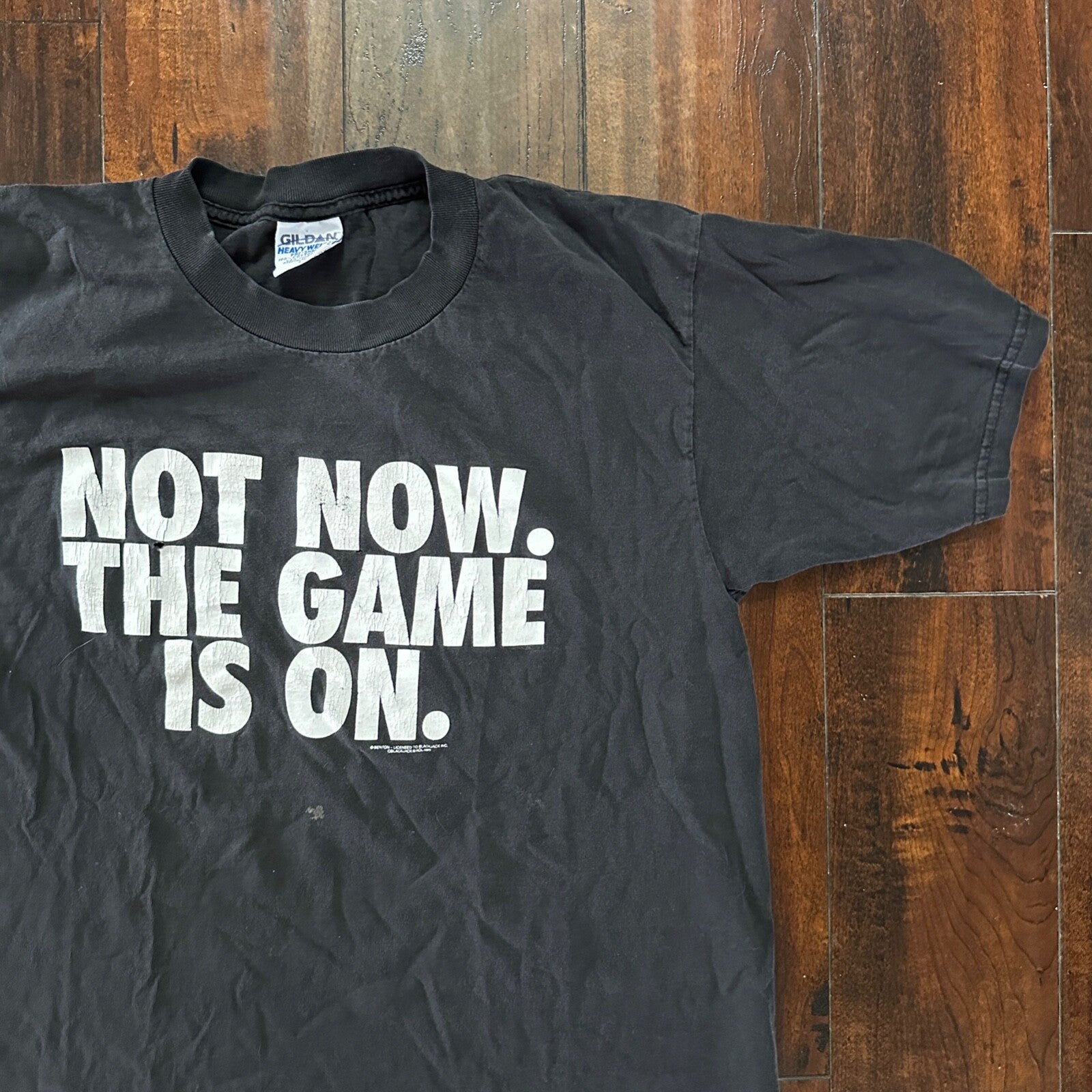 Not Now The Game Is On Vintage T Shirt Football Sports Wife Jokes Humor Thrashed