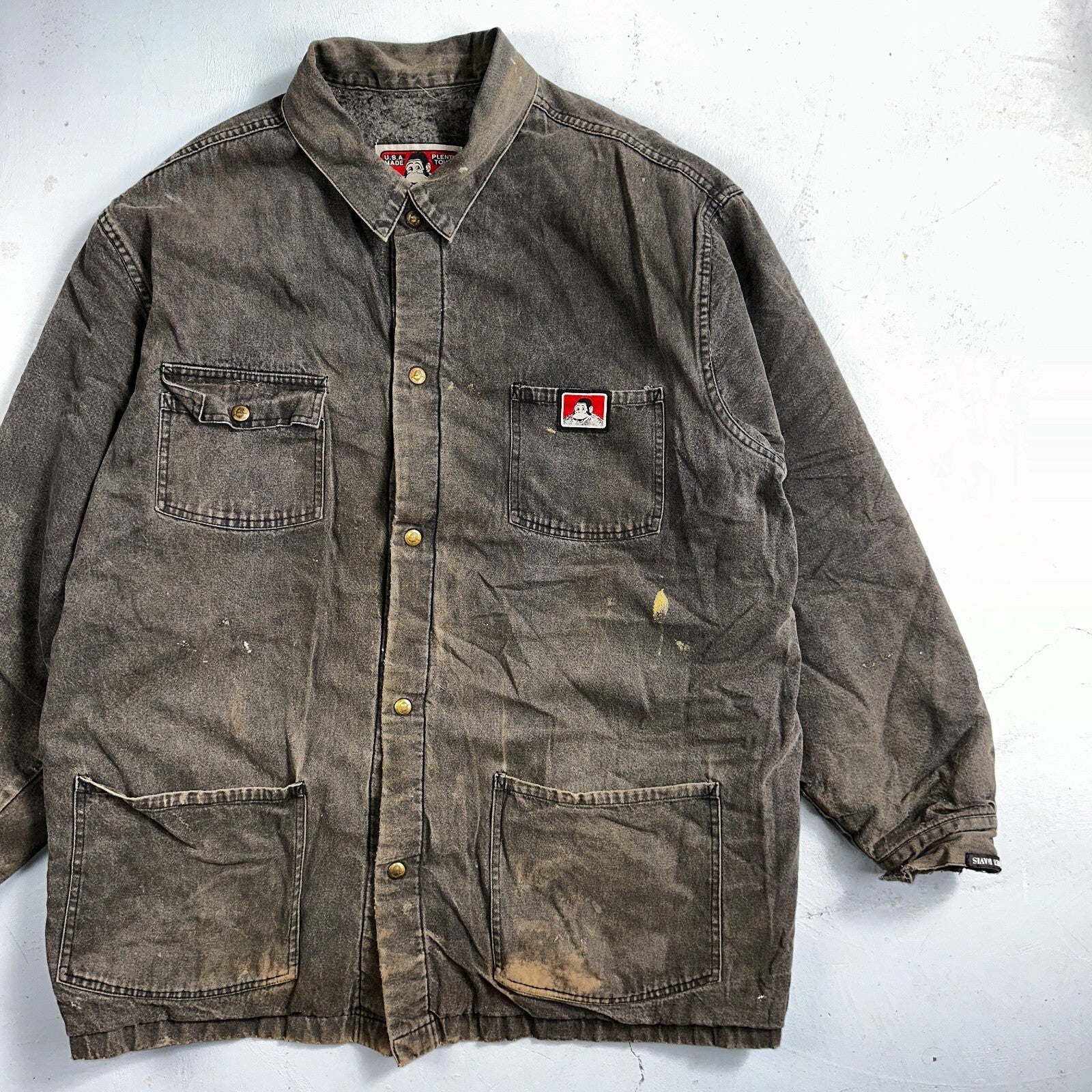 Ben Davis Jacket VTG 90s Canvas Blanket Lined Chore Workwear USA 3XL Detroit