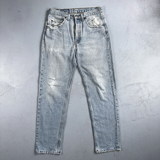 Levis 501 Vintage 90s Straight Leg Jeans 32x30 80s Light Wash Act 28x30 Thrashed
