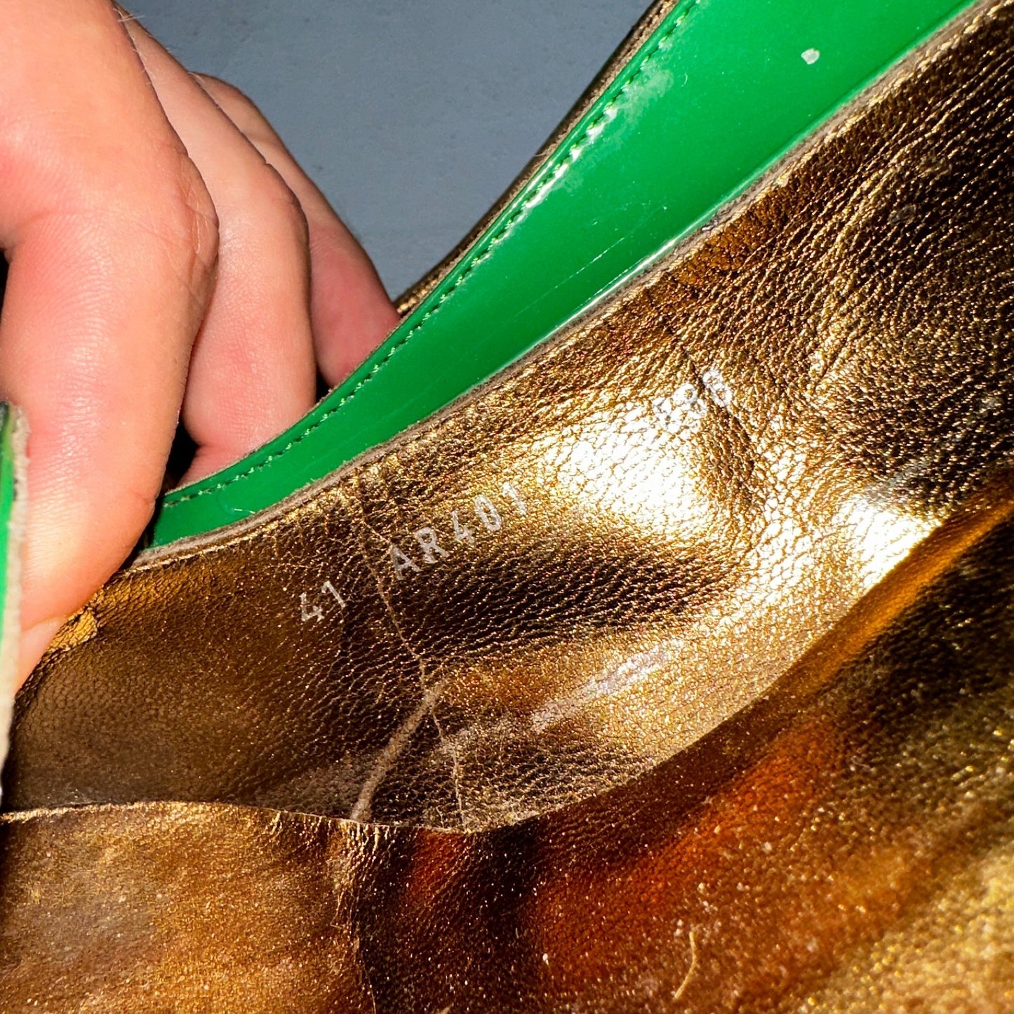 Boden Shoes Women's Size 41 Green Casadei Heel Pump Made In Italy Patent Leather