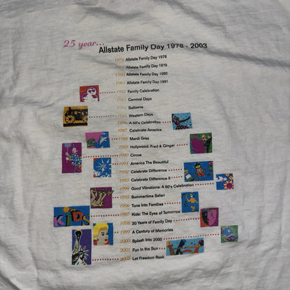 Hanes All State Cool Graphic Y2K Vintage T Shirt Carnival Ferris Wheel Balloons