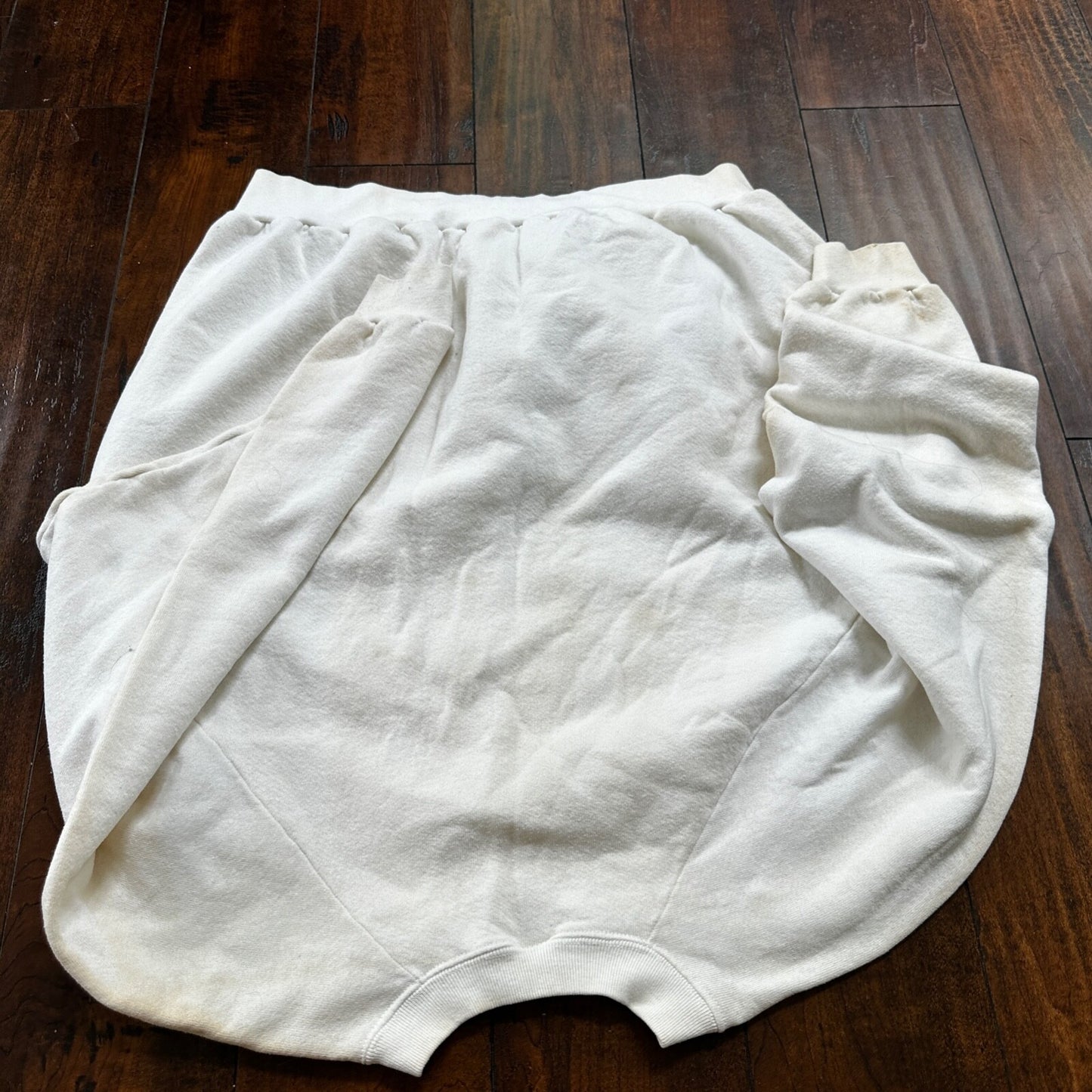 Vintage 90s 2XL FOTL Blank White Raglan Crewneck Sweatshirt Vtg 1990s USA Made