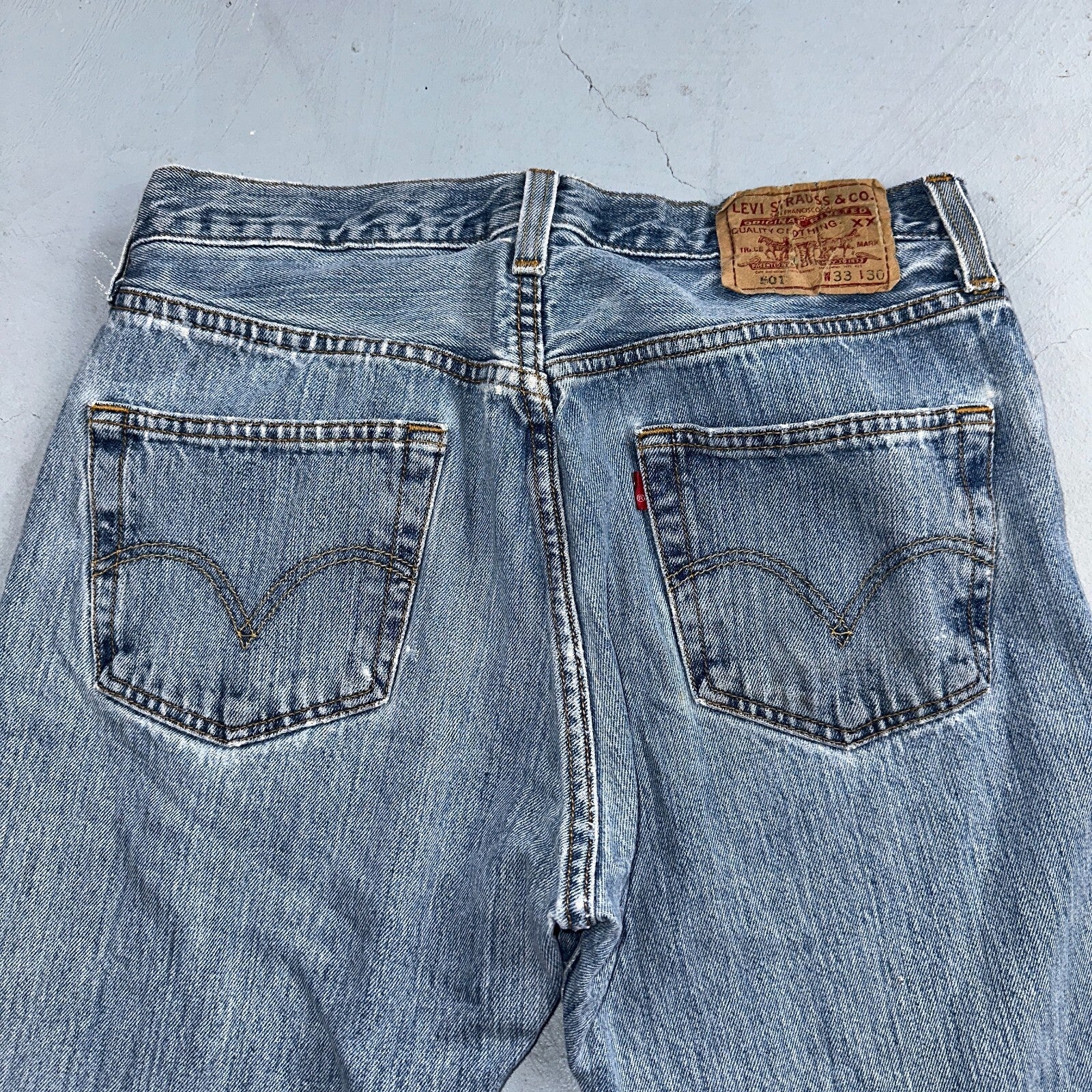 Levis 501 Vintage Y2K XX Straight Leg Jeans Blue Light Wash 33x30 Act 31x29