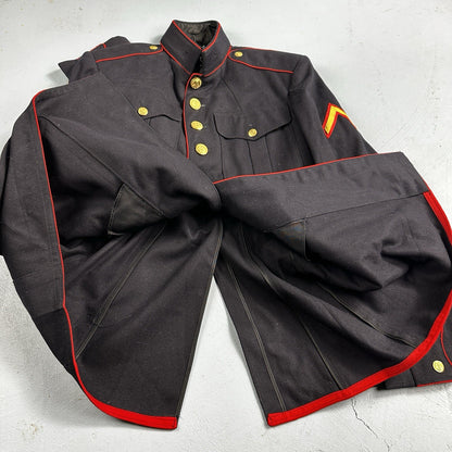 VTG Authentic WWII Paramarine United States Marine Corp Dress Blue Jacket USMC