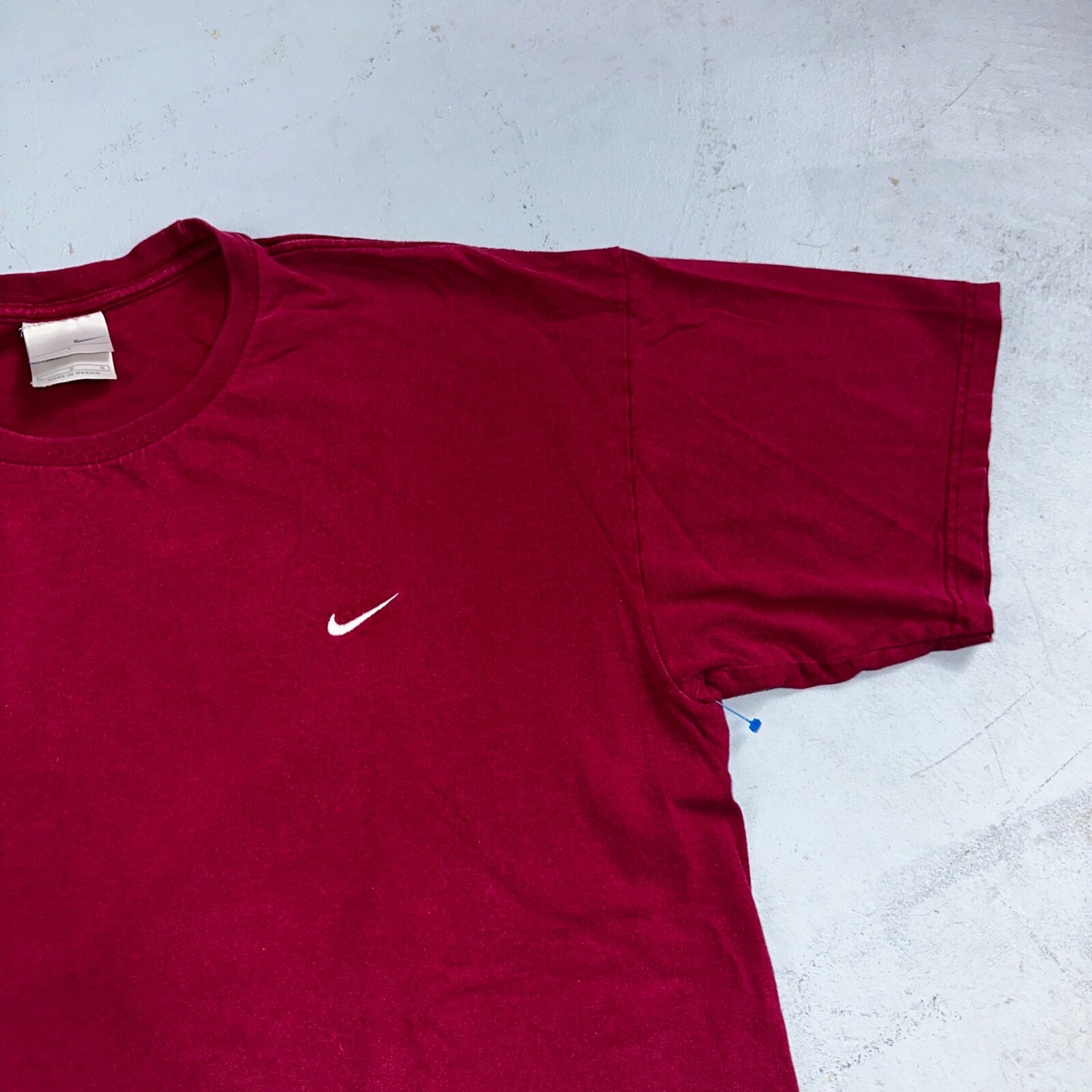 Nike Silver Tag Y2K VTG T Shirt Maroon Red Large Basic Essential Center Swoosh
