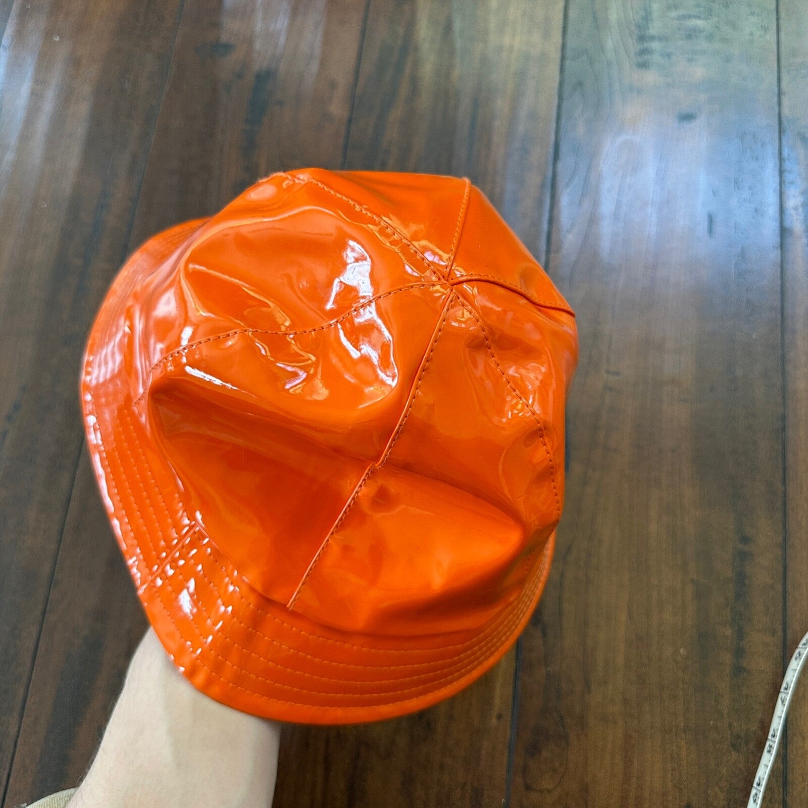 Y2K David & Young Women's Solid Rain Bucket Hat Orange VTG style 90s Cool Cap