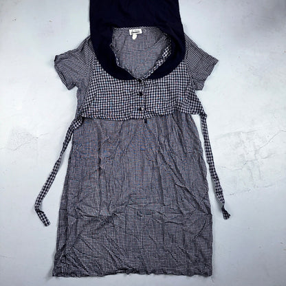 EN FOCUS STUDIO Striped Short Sleeve Side Slit Maxi Dress Blue Floral Grandmacor