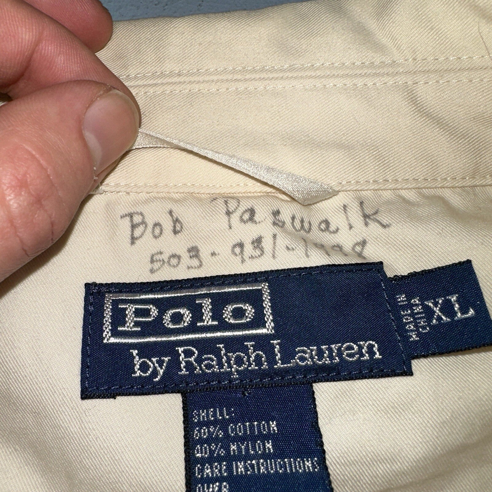 Polo Ralph Lauren Jacket VTG 90s Mens XL Tan Khaki Dad Full Zip Side Belted
