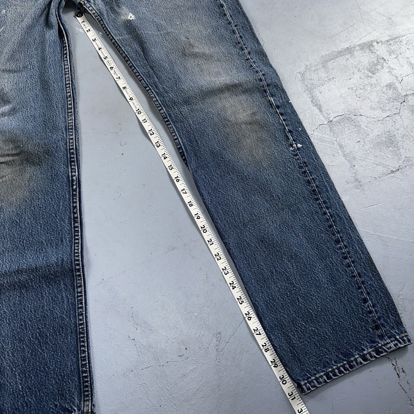 Levis 501 Vintage 90s USA 80s XX Straight Leg Jeans 35x36 Light Wash Act 32x31