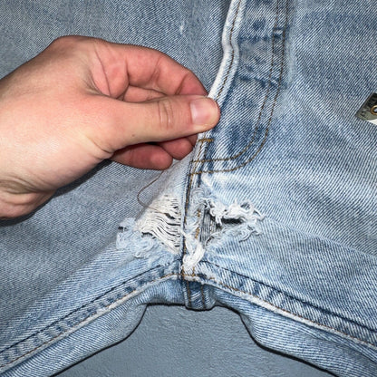 Levis 501 Vintage 90s USA XX Straight Leg Jeans Blue Light Wash 34x36 Act 31x31