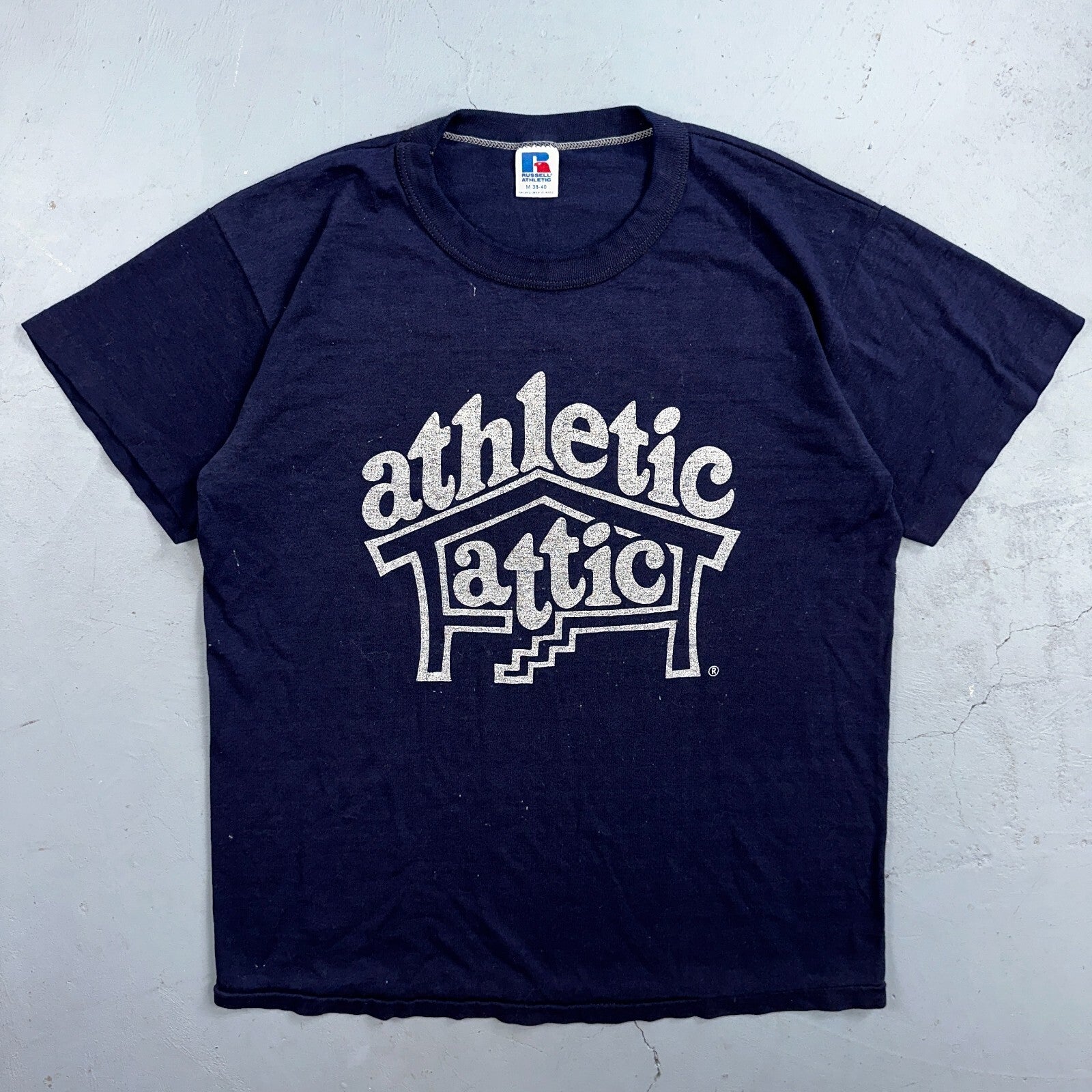 Athletic Attic 70s Eugene Oregon VTG T Shirt Single Stitch Russell Athletic Run