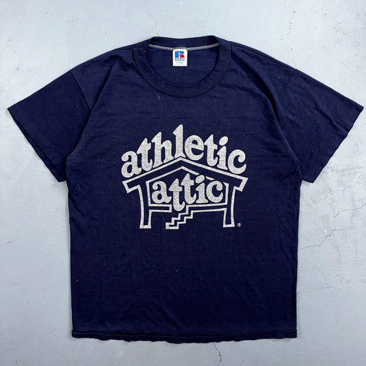 Athletic Attic 70s Eugene Oregon VTG T Shirt Single Stitch Russell Athletic Run