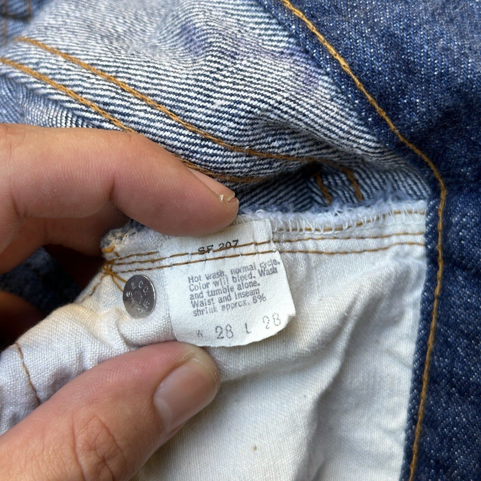 Levis Vintage 70s Redline Single Stitch 501 XX Jeans 66 SS Dark 28x28 Act 26x25