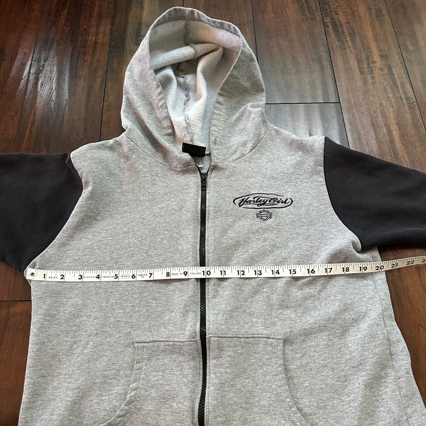 Vtg Harley Davidson Size L Women's Zip Up Hoodie USA 90s Eugene Oregon Bike