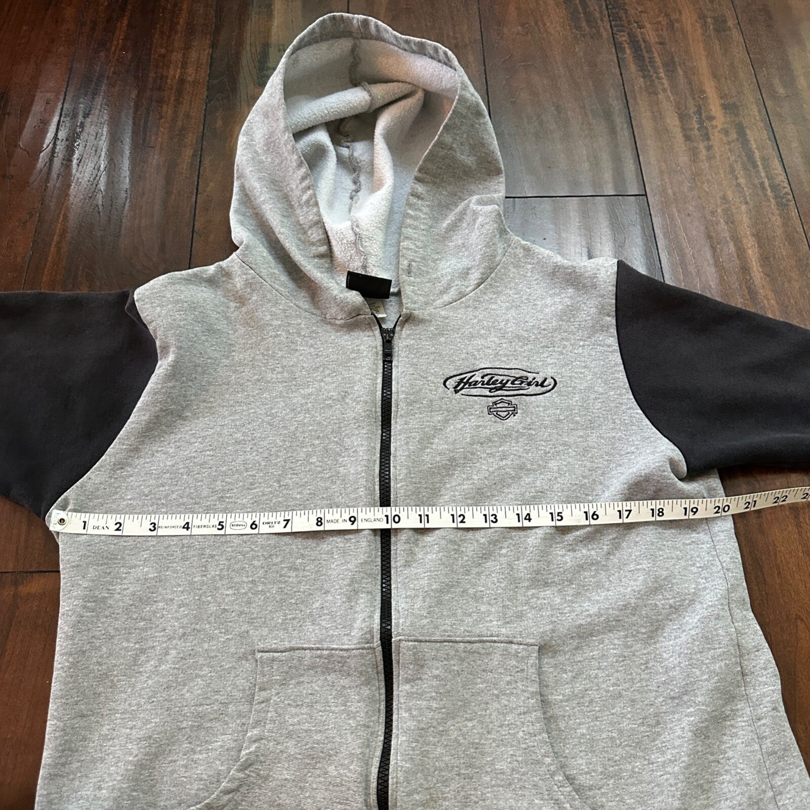 Vtg Harley Davidson Size L Women's Zip Up Hoodie USA 90s Eugene Oregon Bike