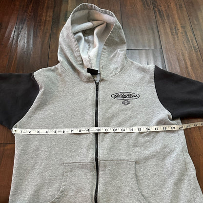 Vtg Harley Davidson Size L Women's Zip Up Hoodie USA 90s Eugene Oregon Bike