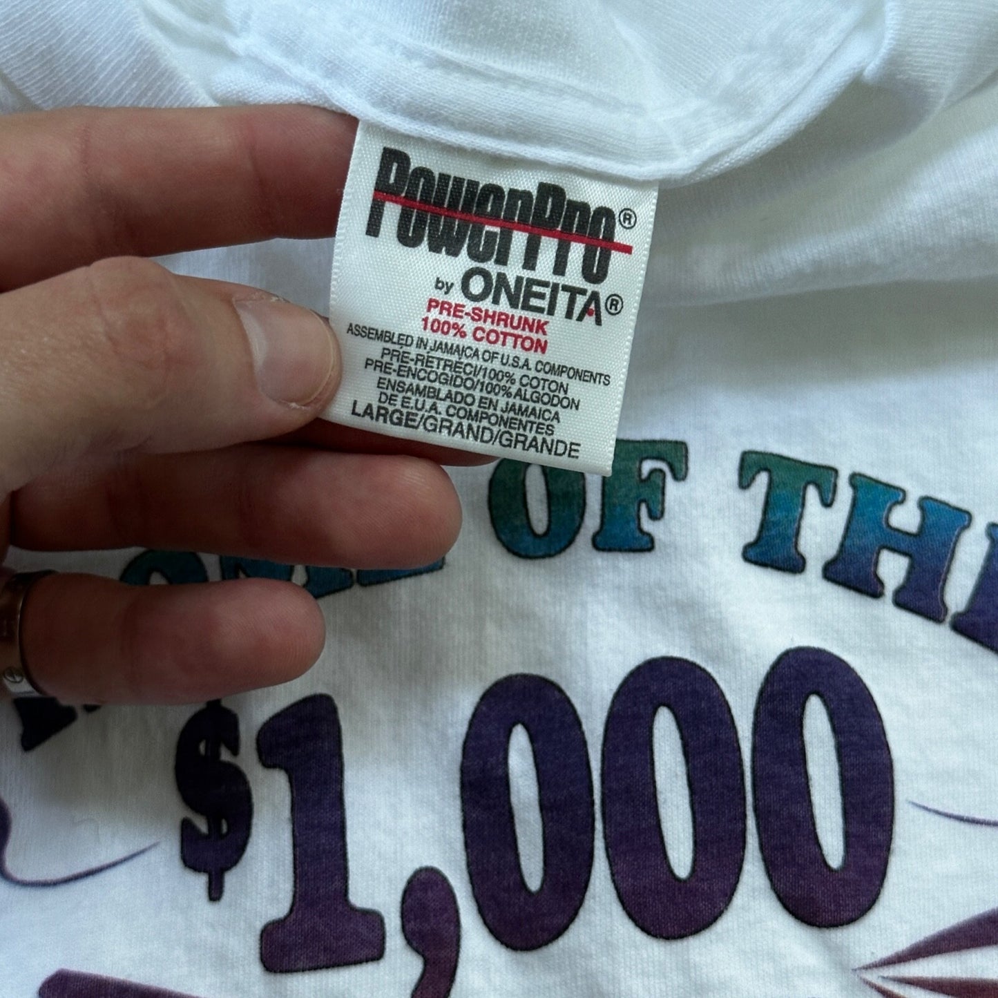 Oneita 1000 Winner VTG T Shirt Casino Club Chinook Winds Oregon PDX Slots