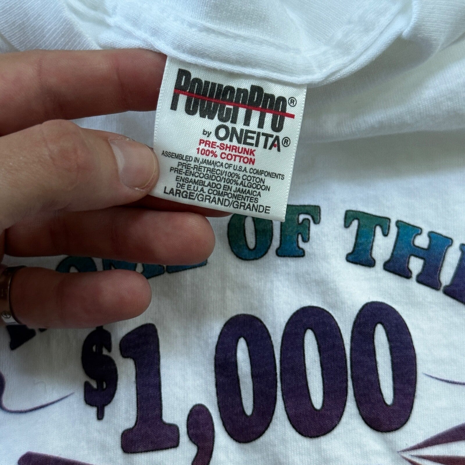 Oneita 1000 Winner VTG T Shirt Casino Club Chinook Winds Oregon PDX Slots