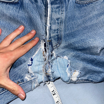 Levis 501 Vintage 80s Redline Selvedge USA XX Jeans Light Wash 32x33 Act 28x28