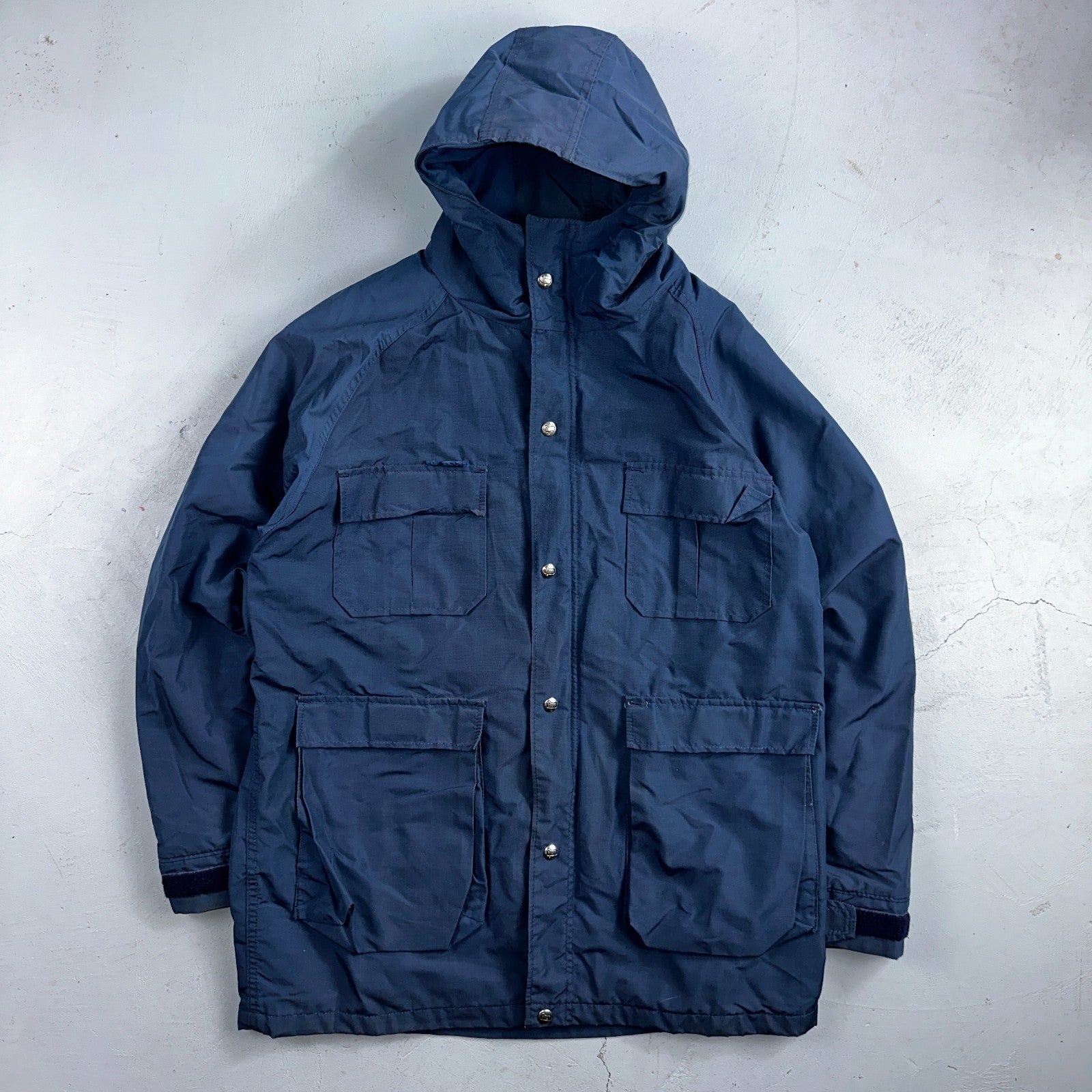 VTG Woolrich USA Mountain Parka Shell Jacket Blue Hiking 1970s 70s Blue Large