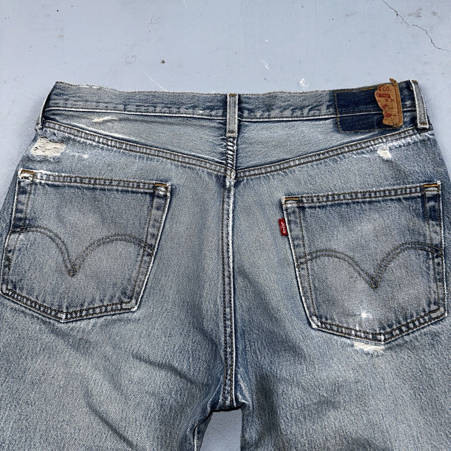 Levis 501 Vintage 90s Mexico Straight Leg Jeans 36x34 Y2K Light Wash Act 35x30