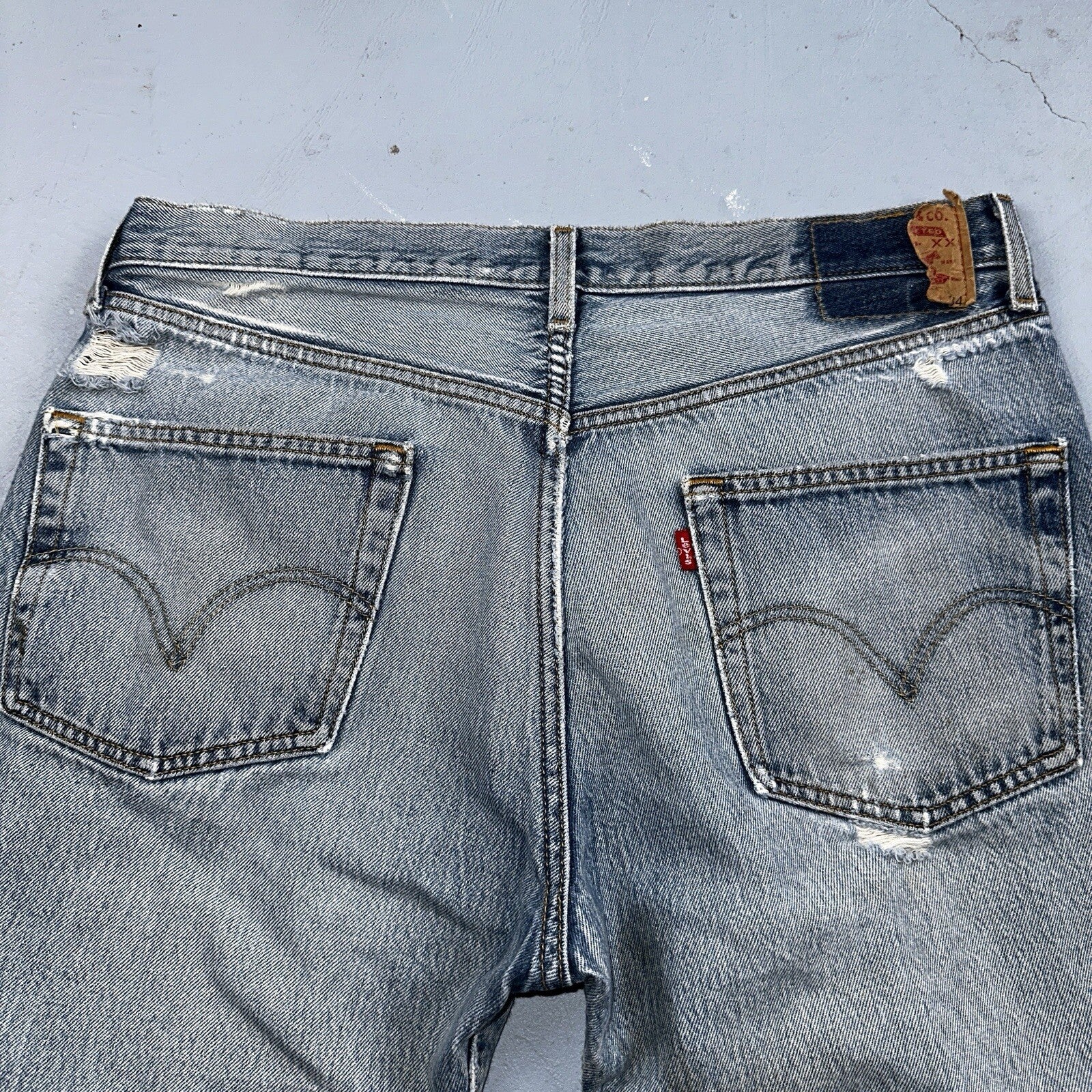 Levis 501 Vintage 90s Mexico Straight Leg Jeans 36x34 Y2K Light Wash Act 35x30