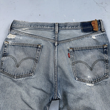 Levis 501 Vintage 90s Mexico Straight Leg Jeans 36x34 Y2K Light Wash Act 35x30