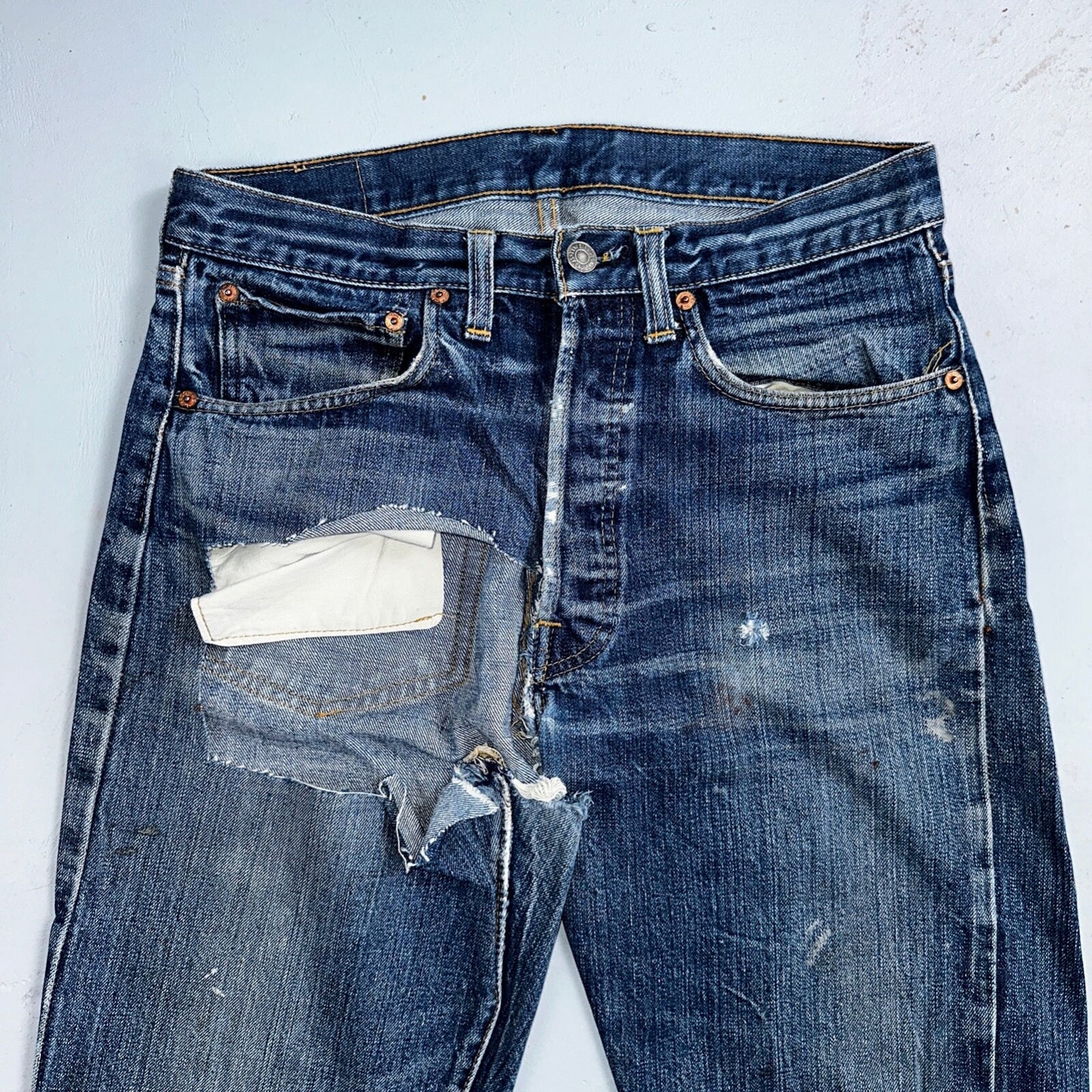 Levis 501 VTG 70s SS Redline Selvedge Jeans XX Thrashed Boot Cut Act 30x31