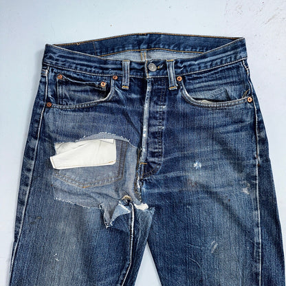 Levis 501 VTG 70s SS Redline Selvedge Jeans XX Thrashed Boot Cut Act 30x31