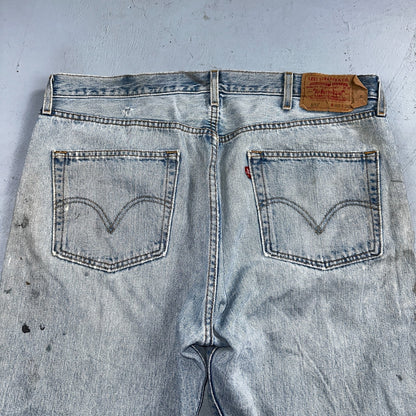 Levis 501 Vintage 90s Mexico Straight Leg Jeans Blue Light Wash 40x30 Act 40x28