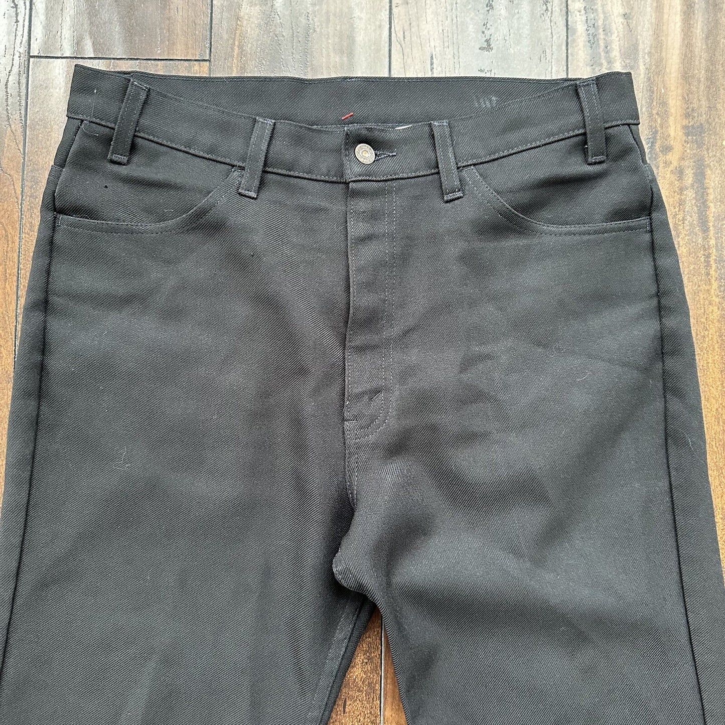 Vintage 1990s Levis 517 Black Stretchy Polyester Jeans Pants Black 36x32 A 34x29