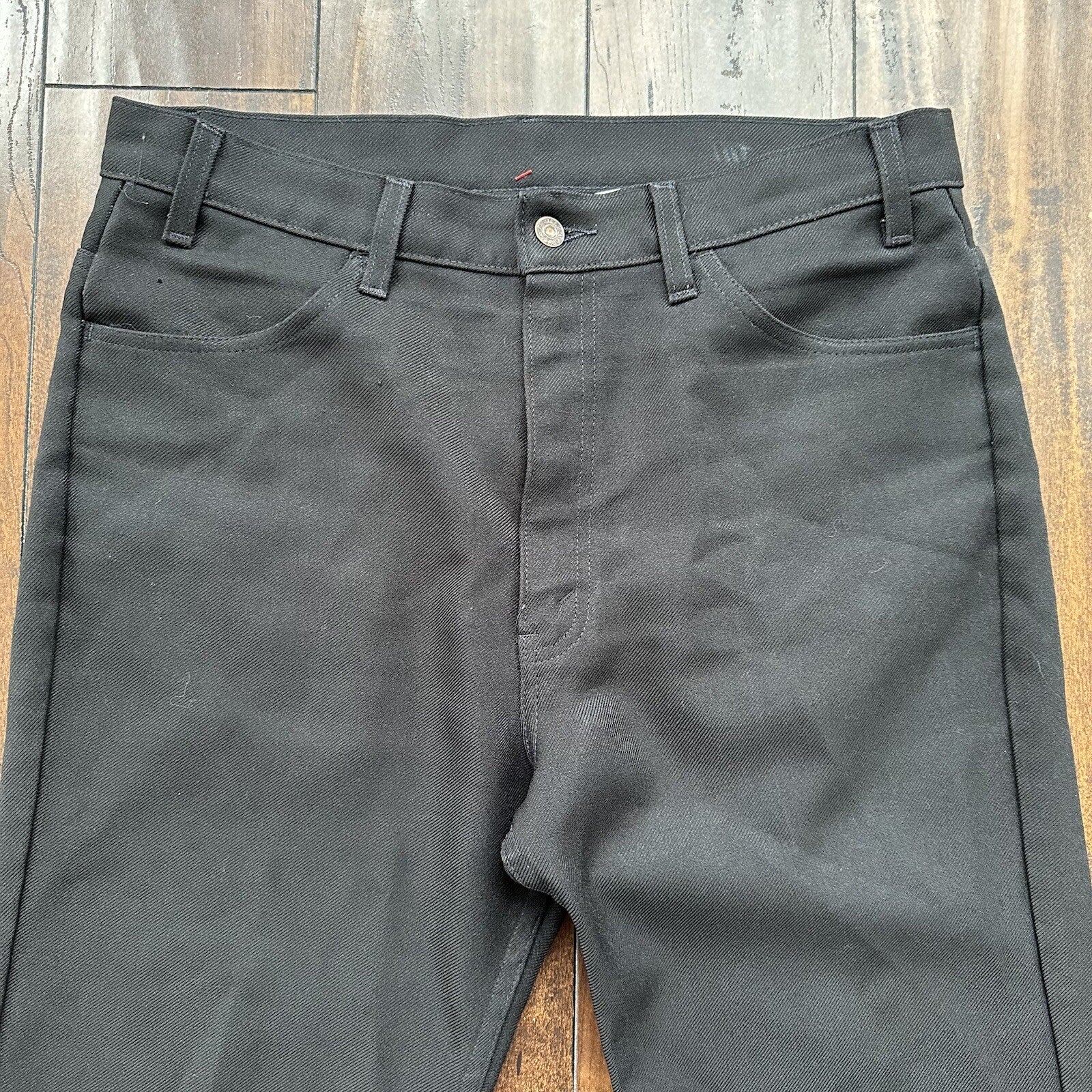 Vintage 1990s Levis 517 Black Stretchy Polyester Jeans Pants Black 36x32 A 34x29