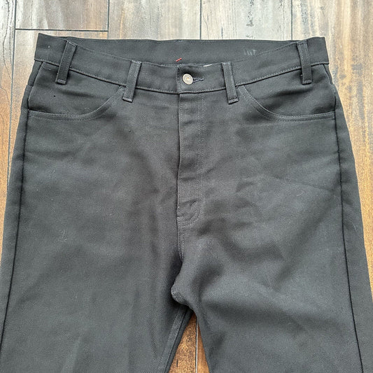 Vintage 1990s Levis 517 Black Stretchy Polyester Jeans Pants Black 36x32 A 34x29