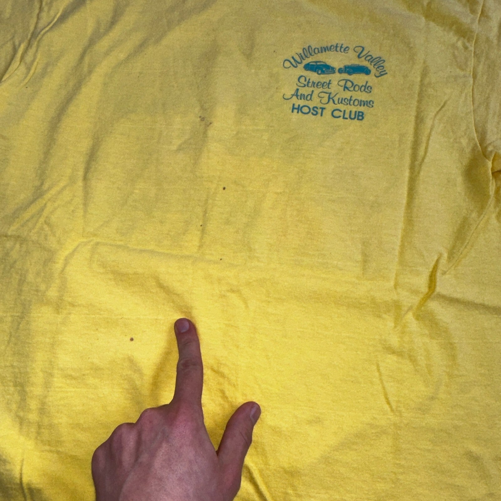 Good Guys Salem Oregon Hanes 80s VTG T Shirt Yellow Single Stitch Cars Racing