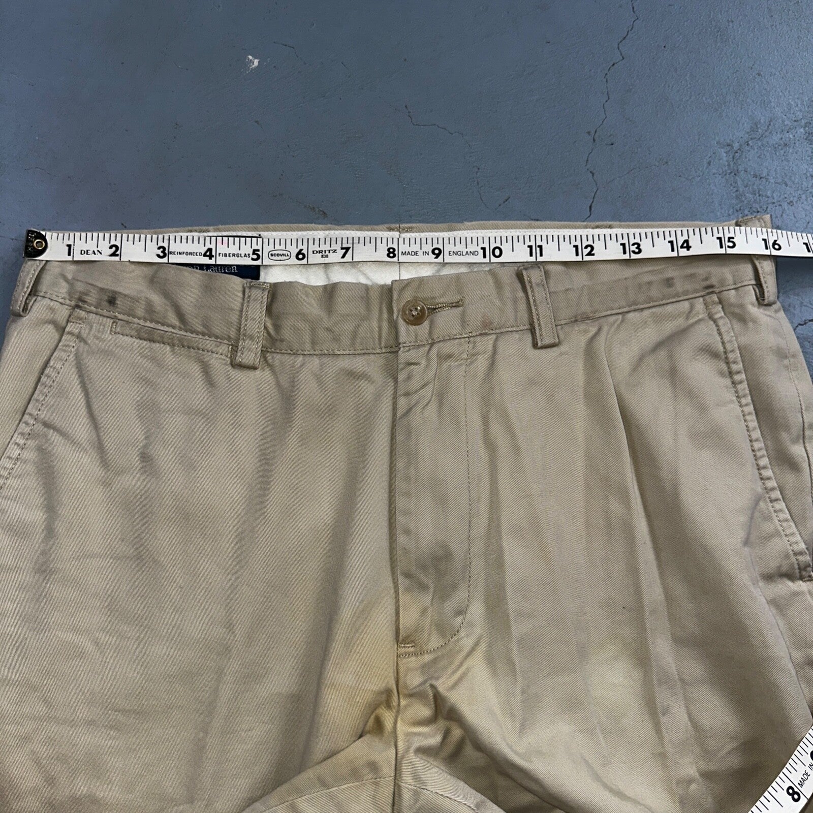 Polo Ralph Lauren Pants Mens 33x32 Suffield Chino Straight Twill Cotton Beige
