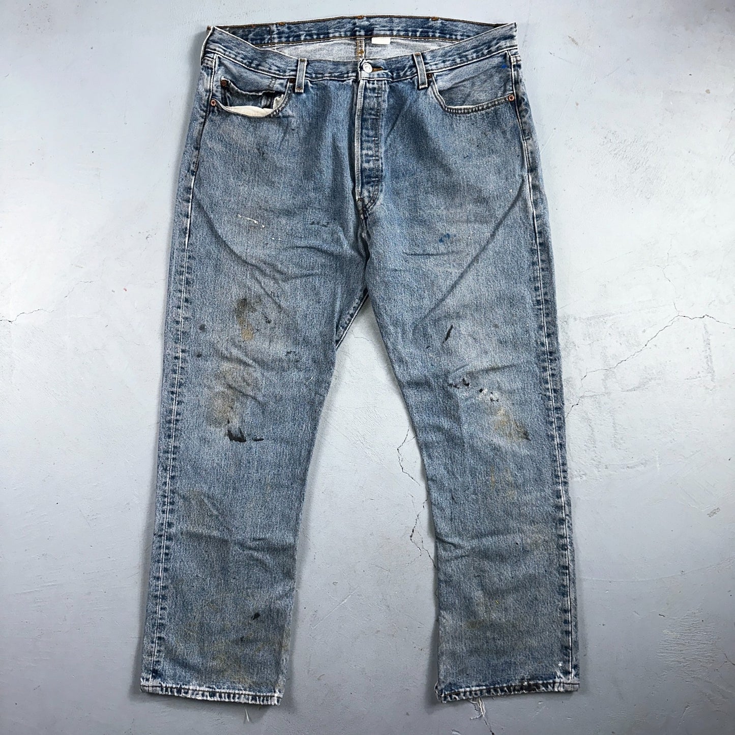 Levis 501 Vintage Y2K Mexico Straight Leg Jeans Blue Light Wash 40x30 Act 38x30