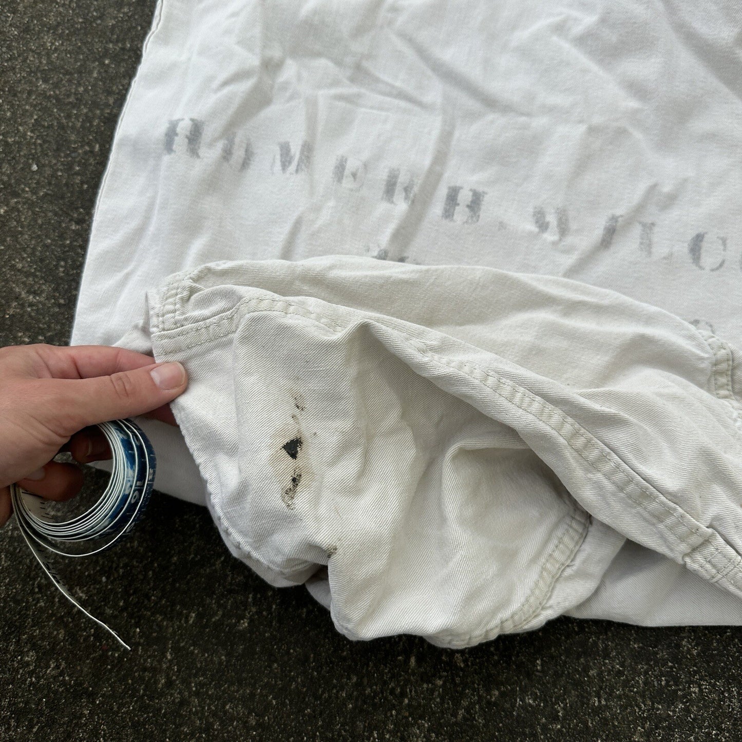 VTG WWII Canvas Garment Laundry Bag Rare Military Denim 1940s 40s 50s Stencil