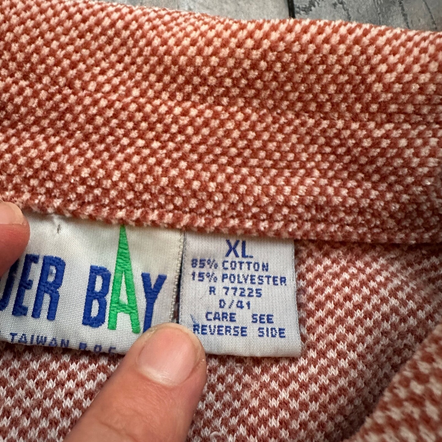 VTG 80s Trader Bay Velour Sweatshirt Sweater Polo Shirt Checker Rockabilly