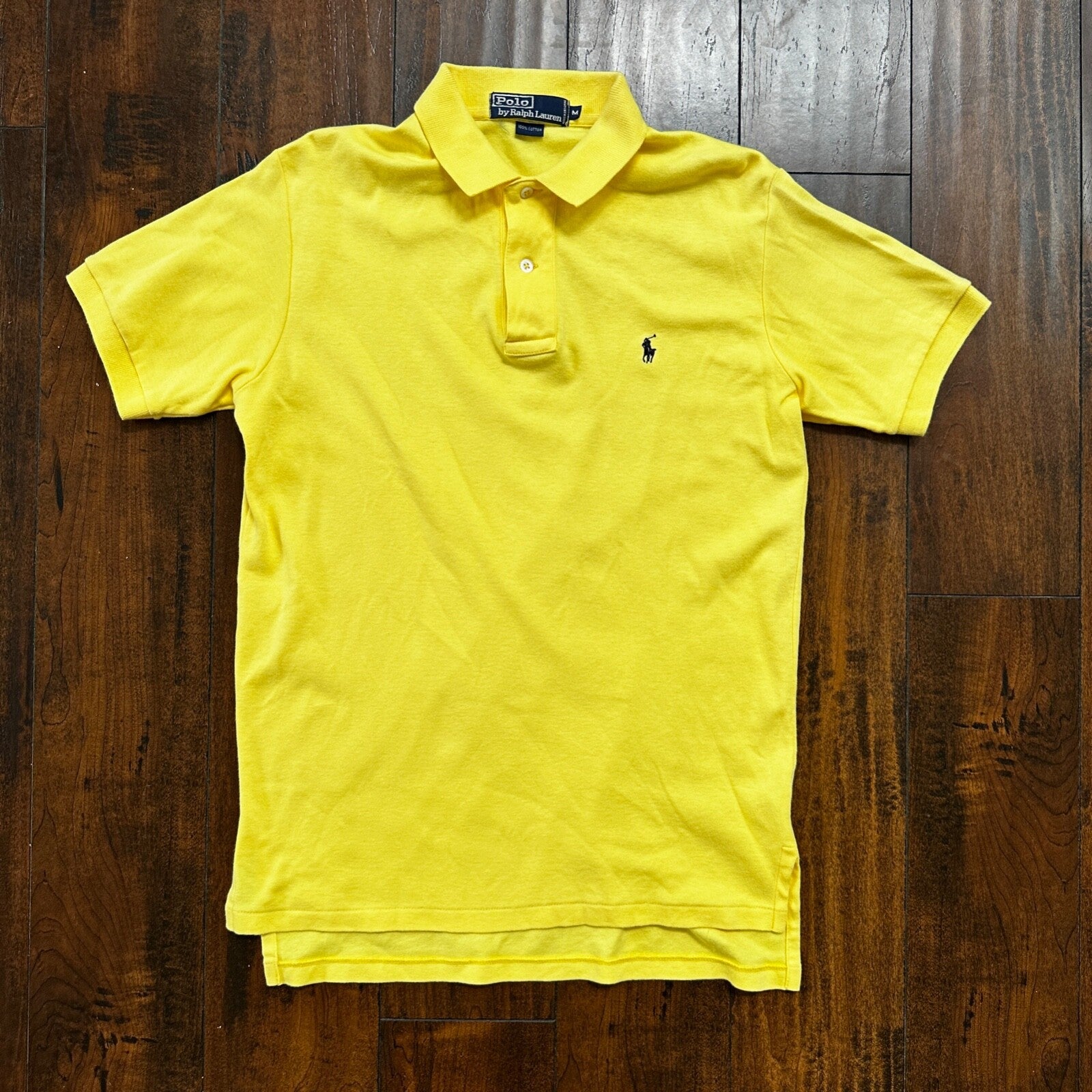 Vintage Polo Ralph Lauren Shirt Mens Medium Yellow 90’s basic classic