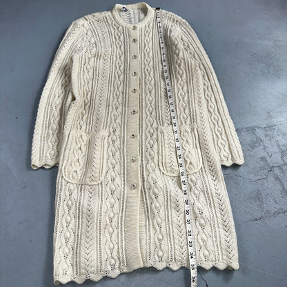 Vintage Wintuk Off White Cardigan Granny Sweater Button Front Orlon Acrylic Long