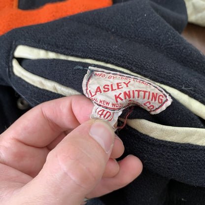 VTG 50s Wool Letterman OREGON Varsity Jacket Lasley Knitting 60s Rockabilly 1950