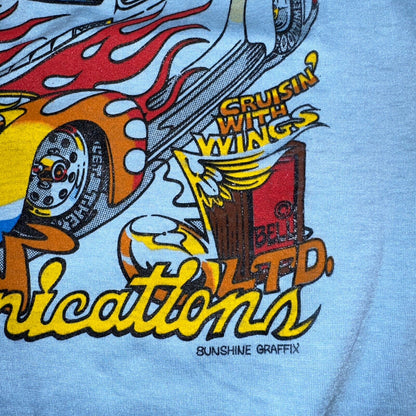 Rock N Roll 80s VTG T Shirt Vinyl Kalahan Wings Beer Rockabilly Life Cars Graph