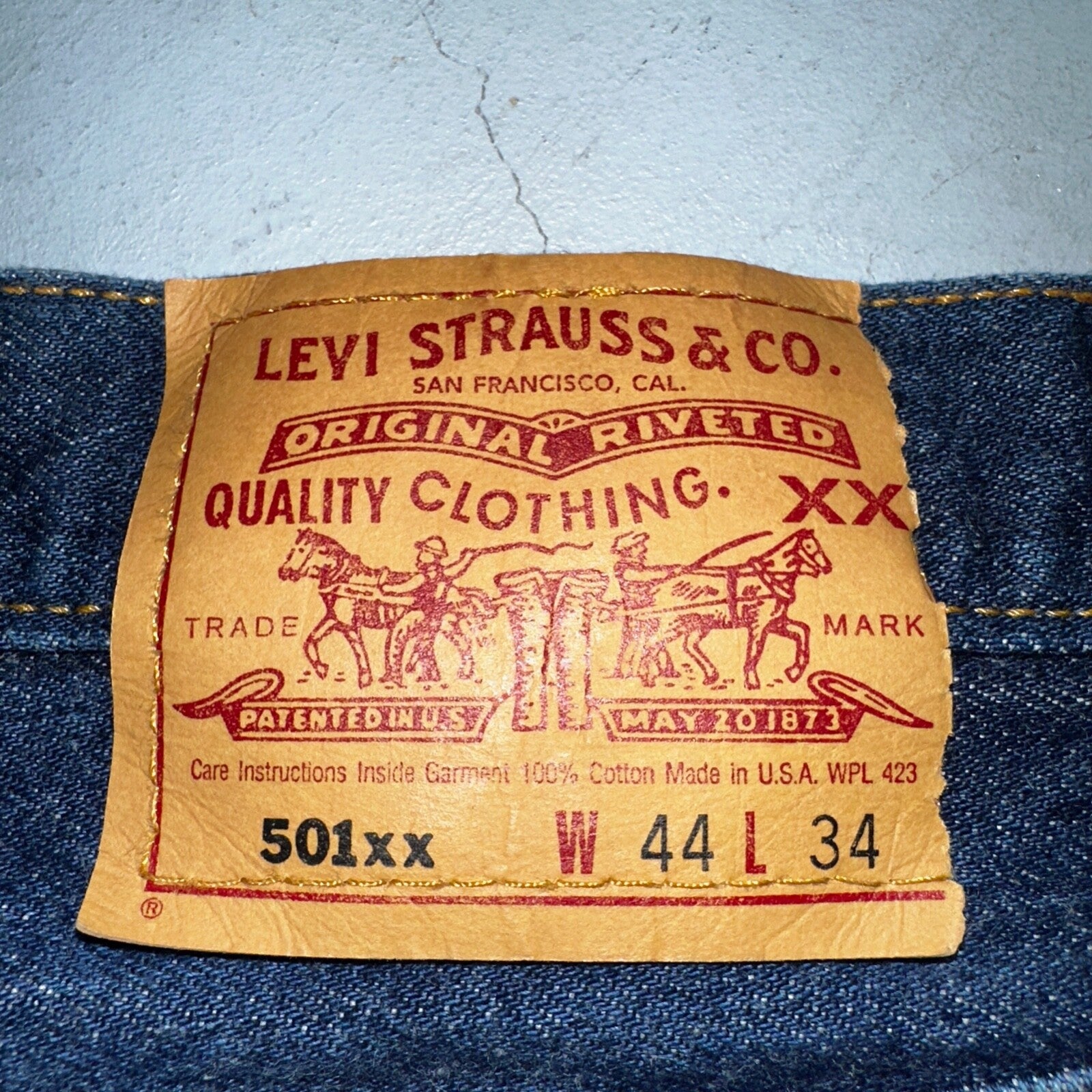 Levis 501 Vintage 90s USA XX Straight Leg Jeans Blue Dark Wash 44x34 Act 41x31