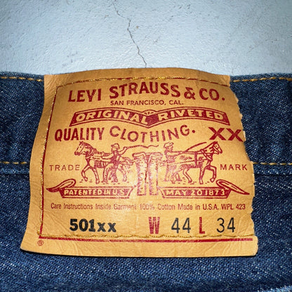 Levis 501 Vintage 90s USA XX Straight Leg Jeans Blue Dark Wash 44x34 Act 41x31