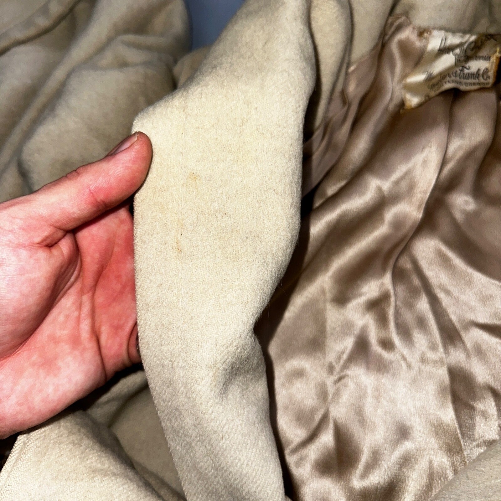 VTG 60s Forstman Beige Penny Lane Pure Wool Harol Crest California Rockabilly