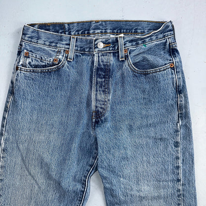 Levis 501 Vintage Y2K 90s XX Straight Leg Jeans Blue Light Wash 30x32 Act 29x31
