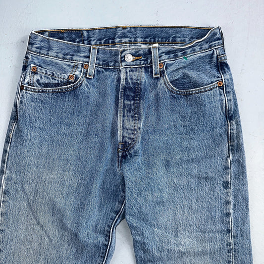 Levis 501 Vintage Y2K 90s XX Straight Leg Jeans Blue Light Wash 30x32 Act 29x31