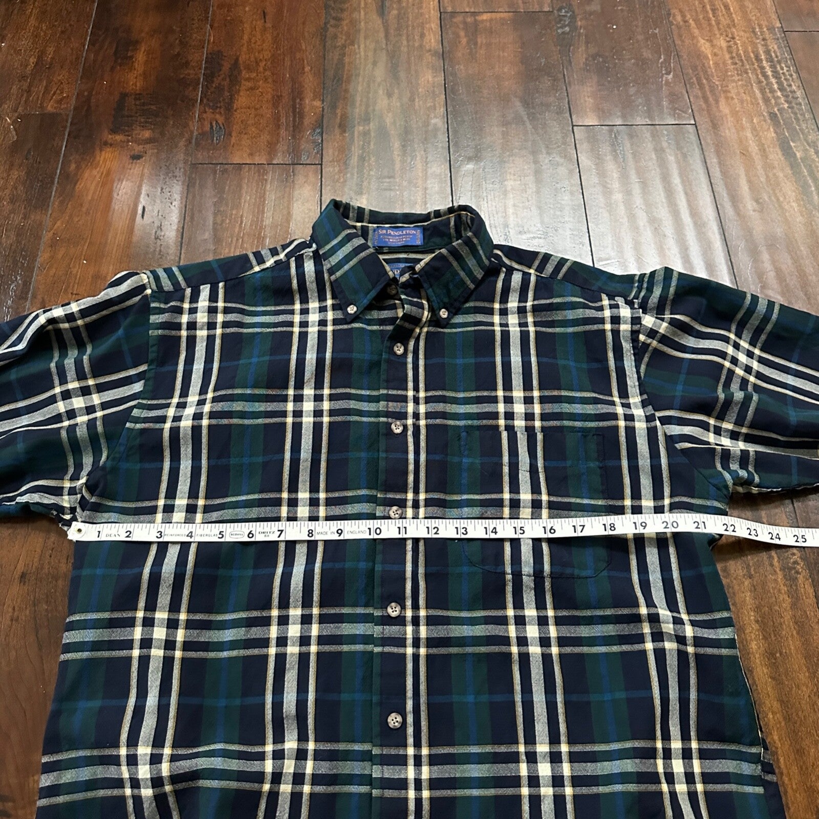 Pendleton Fireside Shirt Sir Pendleton Plaid Wool Flannel Size Large VTG Nice!
